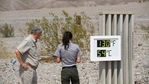 Park staff take pictures of a thermometer display showing temperatures of 130 Degrees Fahrenheit (54 Degrees Celsius) at the Furnace Creek Visitor's Center at Death Valley National Park in June 17 in Furnace Creek, California. Much of the western United States is braced for record heat waves this week, with approximately 50 million Americans placed on alert June 15 for "excessive" temperatures, which could approach 120 degrees Fahrenheit (50 degrees Celsius) in some areas. Park staff take pictures of a thermometer display showing temperatures of 130 Degrees Fahrenheit (54 Degrees Celsius) at the Furnace Creek Visitor's Center at Death Valley National Park in June 17 in Furnace Creek, California. Much of the western United States is braced for record heat waves this week, with approximately 50 million Americans placed on alert June 15 for "excessive" temperatures, which could approach 120 degrees Fahrenheit (50 degrees Celsius) in some areas.