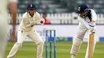England's Amy Jones and India's Sneh Rana on day three of the Women's International Test match at the Bristol County Ground, England,.(AP) England's Amy Jones and India's Sneh Rana on day three of the Women's International Test match at the Bristol County Ground, England,.(AP)