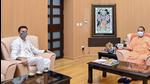 Jitin Prasada met Uttar Pradesh chief minister Yogi Adityanath in Lucknow on Saturday. (PTI PHOTO) Jitin Prasada met Uttar Pradesh chief minister Yogi Adityanath in Lucknow on Saturday. (PTI PHOTO)
