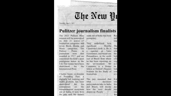 ‘The news clipping I created, using a free web tool. It’s designed to look like it appeared in The New York Times,’ says Charles Assisi. ‘The news clipping I created, using a free web tool. It’s designed to look like it appeared in The New York Times,’ says Charles Assisi.
