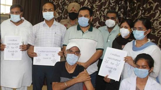 The Ludhiana administration has a stock of 55,000 Covid vaccines. (HT Photo)
