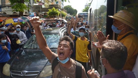 Myanmar: The UN resolution reflected a broad global consensus condemning the takeover that ousted Aung San Suu Kyi’s government. (AP) Myanmar: The UN resolution reflected a broad global consensus condemning the takeover that ousted Aung San Suu Kyi’s government. (AP)