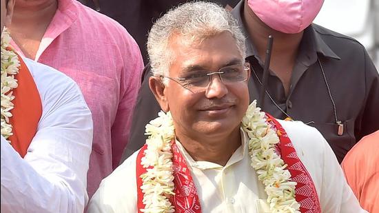Kolkata: West Bengal BJP president Dilip Ghosh said the party is planning to challenge the election results in some of the constituencies where the party was defeated by the Trinamool Congress by a narrow margin. (PTI)