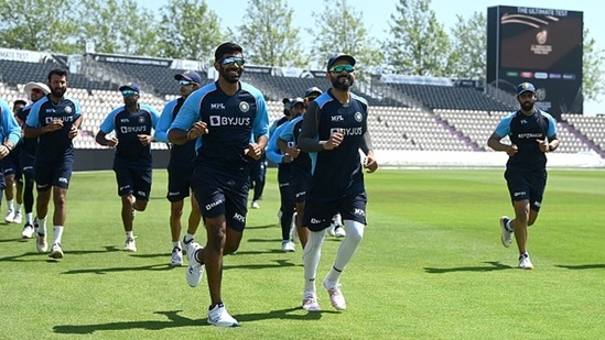 The Indian team warms up ahead of the WTC final. (Getty Images)