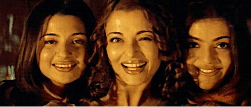 Kajal Aggarwal (right) with Aishwarya Rai in a song sequence from Kyun! Ho Gaya Na... (2004).