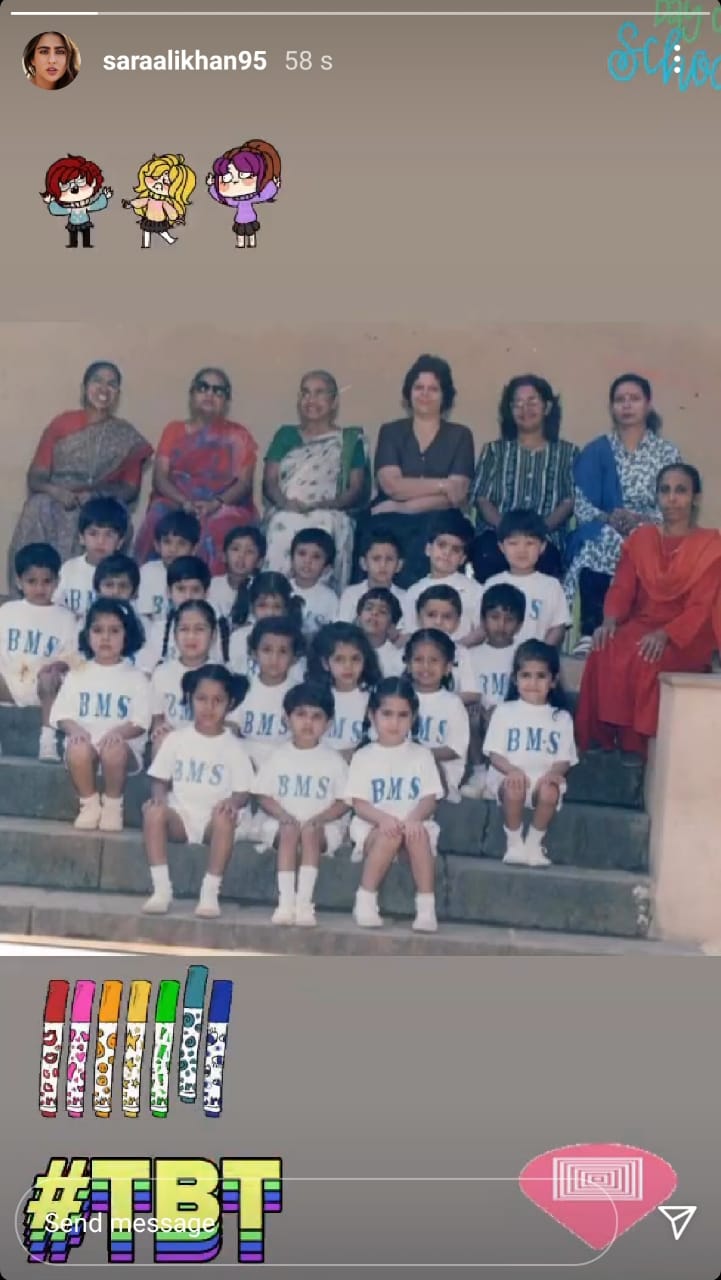 Sara Ali Khan shares a picture from her days in school.