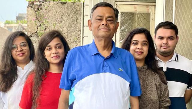 Pankaj Gupta with Shambhavi, Itishree, Matrika and Raghuvansh. (Sourced) Pankaj Gupta with Shambhavi, Itishree, Matrika and Raghuvansh. (Sourced)