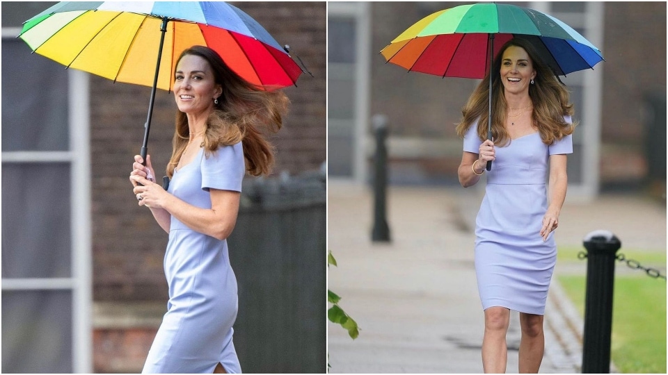 Kate Middleton in a lavender dress. (Instagram/@theduchess_kate)