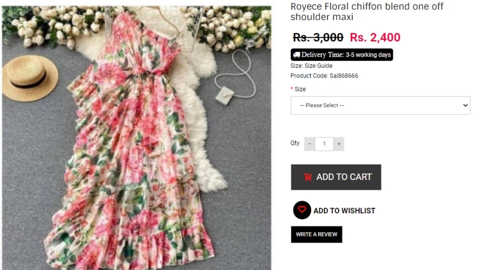 Mouni's floral chiffon dress. (pankhclothing.com)