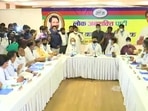Chirag Paswan at Lok Janshakti Party's national executive meeting in Delhi on Sunday.(ANI Photo) Chirag Paswan at Lok Janshakti Party's national executive meeting in Delhi on Sunday.(ANI Photo)