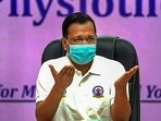 Delhi chief minister Arvind Kejriwal said his government will provide free yoga instructors to city residents.. (PTI Photo)(PTI) Delhi chief minister Arvind Kejriwal said his government will provide free yoga instructors to city residents.. (PTI Photo)(PTI)