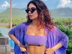 Khushi Kapoor in <span class='webrupee'>₹</span>13k purple bikini top and bottom enjoys a romantic sunny day(Instagram/@khushi05k) Khushi Kapoor in <span class='webrupee'>₹</span>13k purple bikini top and bottom enjoys a romantic sunny day(Instagram/@khushi05k)