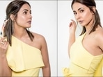 Hina Khan’s yellow one-shoulder dress, nude makeup is perfect to add cheer to lunch date