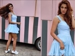 Disha Patani’s flirty blue dress from Pepsi ad deserves a spot in summer closet(Amigos Communications) Disha Patani’s flirty blue dress from Pepsi ad deserves a spot in summer closet(Amigos Communications)