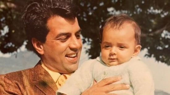 Bobby Deol: Son of famous actor Dharmendra took to his Instagram to share a black and white still of himself with his dad. Sharing the picture, he captioned it, "I will always be your little boy! Love you papa. Happy Father’s Day!!."(Instagram/@iambobbydeol)