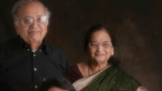 Madhuri Dixit: Remembering her father Shankar R. Dixit, she shared a family picture on Instagram and captioned it, "Happy Father’s Day to all dads &amp; the three special ones in my life. Today is one of those days when I miss you dad &amp; I feel blessed to have the most loving father-in-law."(Instagram/@madhuridixitnene)