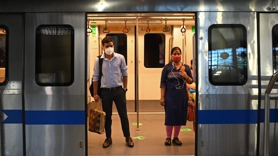 A DMRC official said that their strength at sites came down from over 4,000 to about 2,500, with most of the work being done on the three corridors under phase-4(Money Sharma / AFP)