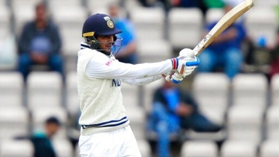 India's Shubman Gill plays a shot during the second day of the World Test Championship final cricket match between New Zealand and India, at the Rose Bowl in Southampton, England, Saturday, June 19, 2021. (AP) India's Shubman Gill plays a shot during the second day of the World Test Championship final cricket match between New Zealand and India, at the Rose Bowl in Southampton, England, Saturday, June 19, 2021. (AP)