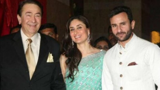 Kareena Kapoor Khan: The actor shared a throwback photo of herself with her two "superheroes," her father Randhir Kapoor and her husband Saif Ali Khan.(Instagram/@kareenakapoorkhan)