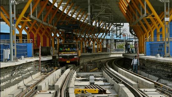 One of the important construction activities done during lockdown was the tunnelling work between Janakpuri West and Krishna Park Extension on the Janakpuri West – RK Ashram Marg corridor. (Image used for representation). (HT PHOTO) One of the important construction activities done during lockdown was the tunnelling work between Janakpuri West and Krishna Park Extension on the Janakpuri West – RK Ashram Marg corridor. (Image used for representation). (HT PHOTO)