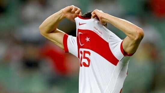 Mert Muldur of Turkey hides his face in shock as he is denied by Sommer after a stellar run past the Switzerland midfield and defense. (AP) Mert Muldur of Turkey hides his face in shock as he is denied by Sommer after a stellar run past the Switzerland midfield and defense. (AP)