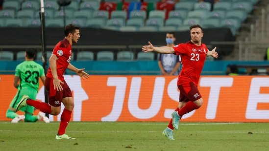 Xherdan Shaqiri doubled Switzerland's advantage 20 minutes later with a beautiful strike off his right foot, the weaker one, from outside the box to find the back of the net. (AP)