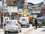 Army and paramilitary soldiers rush near the spot of terror attack in Sopore town in north Kashmir on June 12.(ANI File Photo) Army and paramilitary soldiers rush near the spot of terror attack in Sopore town in north Kashmir on June 12.(ANI File Photo)
