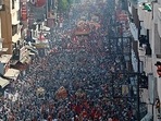 Devotees take part in a procession at the Kumbh fair.(Reuters) Devotees take part in a procession at the Kumbh fair.(Reuters)