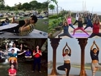 In India, yoga instructors, wrestlers, sadhus practised yoga asanas to mark the day and embrace it. Here are pictures from across India of people performing different yoga asanas.