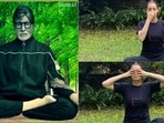 Yoga Day: Amitabh Bachchan, Dia Mirza stress on breathing asanas amid Covid-19(Instagram/amitabhbachchan/diamirzaofficial) Yoga Day: Amitabh Bachchan, Dia Mirza stress on breathing asanas amid Covid-19(Instagram/amitabhbachchan/diamirzaofficial)