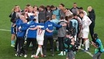 Denmark's team celebrates after their victory after the Euro 2020 championship group B match between Russia and Denmark.(AP) Denmark's team celebrates after their victory after the Euro 2020 championship group B match between Russia and Denmark.(AP)