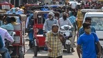 A general view of a crowded market is pictured after the authorities eased a lockdown imposed as a preventive measure against Covid-19, in New Delhi.(AFP) A general view of a crowded market is pictured after the authorities eased a lockdown imposed as a preventive measure against Covid-19, in New Delhi.(AFP)