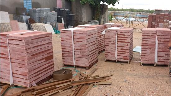 Lakha Red granite. (Sourced) Lakha Red granite. (Sourced)
