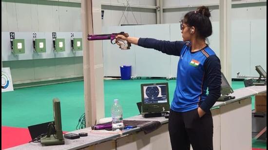 Manu Bhaker is the only one from India’s squad of 15 who will compete in three events in her first Olympics (HT File)