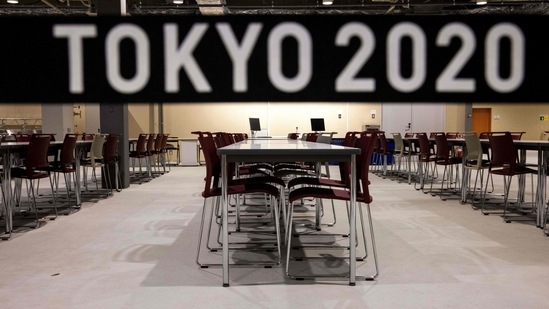 A view of the main dining hall of the Olympic Village(AFP)