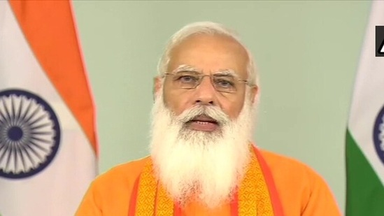 PM Modi highlighted that yoga has become a ray of hope in the fight against the Covid-19 pandemic. (ANI Photo) PM Modi highlighted that yoga has become a ray of hope in the fight against the Covid-19 pandemic. (ANI Photo)