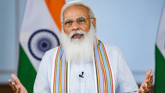PM Modi lauded the front-line Covid-19 warriors as the country recorded the highest number of vaccinations in a day. (PTI)