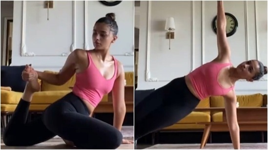 Alia Bhatt shares her yoga routine in new video, here are all the asanas she did(Instagram/@aliabhatt)
