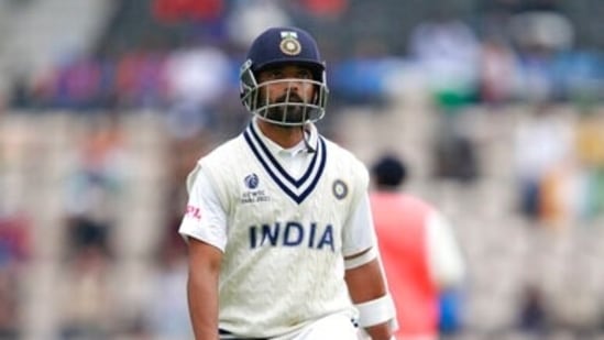 India's Ajinkya Rahane walks off the field after being dismissed by New Zealand's Neil Wagner(AP)