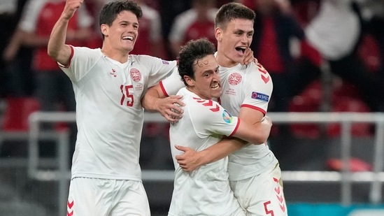 Denmark made it 4-1 when Maelhe scored just two minutes later. At that point, the Danes knew they were through for sure as Belgium were nearing a 2-0 win against Finland in the other Group B game.  (AP)