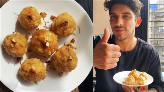 Chef Rahul Vasandani whips up boondi laddoos(Instagram/htbrunch)