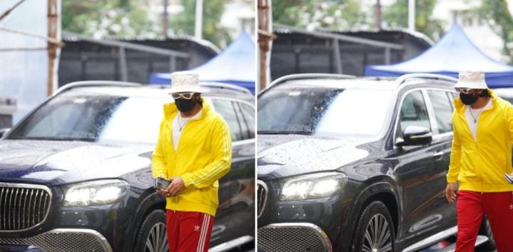Ranveer Singh was spotted on the set of his upcoming big film, details of which are awaited.