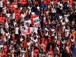 Wembley Stadium: England fans celebrate after the match(Pool via REUTERS)