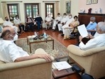 The meeting was called by Trinamool Congress (TMC) leader Yashwant Sinha on behalf of Rashtra Manch, an anti-BJP platform that he co-founded in 2018. In picture - Sharad Pawar along with Yashwant Sinha and other parties leaders.(ANI) The meeting was called by Trinamool Congress (TMC) leader Yashwant Sinha on behalf of Rashtra Manch, an anti-BJP platform that he co-founded in 2018. In picture - Sharad Pawar along with Yashwant Sinha and other parties leaders.(ANI)