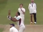Batsman's big six smashes windscreen of his own car