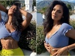 Esha Gupta in crop top and pleated skirt does colour-blocking right(Instagram/@egupta) Esha Gupta in crop top and pleated skirt does colour-blocking right(Instagram/@egupta)