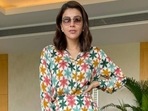 Kajal Aggarwal in co-ord blouse and mini skirt makes a case for whimsical prints(Instagram/@kajalaggarwalofficial) Kajal Aggarwal in co-ord blouse and mini skirt makes a case for whimsical prints(Instagram/@kajalaggarwalofficial)