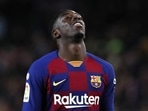 Barcelona's Ousmane Dembele reacts.(AP) Barcelona's Ousmane Dembele reacts.(AP)