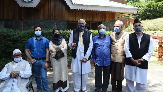 The decision was unanimous, and the Centre didn’t impose any conditions for the 14 invited politicians, said leaders who attended the discussion.(HT Photo) The decision was unanimous, and the Centre didn’t impose any conditions for the 14 invited politicians, said leaders who attended the discussion.(HT Photo)