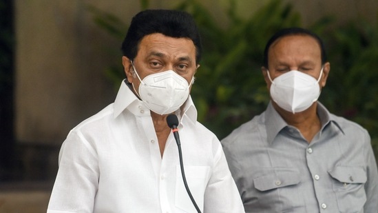 Tamil Nadu CM MK Stalin addresses during a press conference. He on Tuesday said he is opposing the the new draft Indian Ports Bill, 2021. (ANI) Tamil Nadu CM MK Stalin addresses during a press conference. He on Tuesday said he is opposing the the new draft Indian Ports Bill, 2021. (ANI)